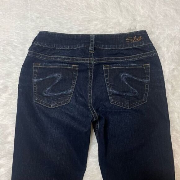 Silver Jeans Suki Bootcut Womens Jeans Size 28X32 Dark Wash Blue Denim - Picture 2 of 2
